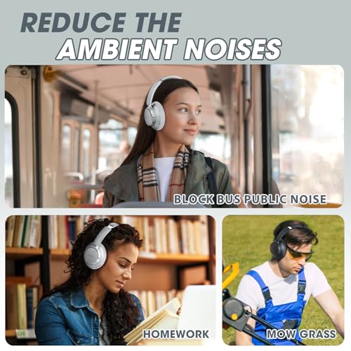 Hybrid Active Noise Cancelling Headphones with Transparent Mode, 70H Playtime, Bluetooth, Deep Bass Y40933
