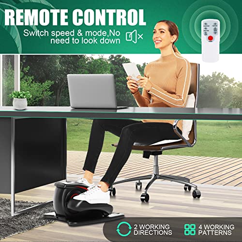 Under Desk Elliptical, Electric Leg Exerciser for Seniors, Portable Seated Foot Pedal with Remote X102