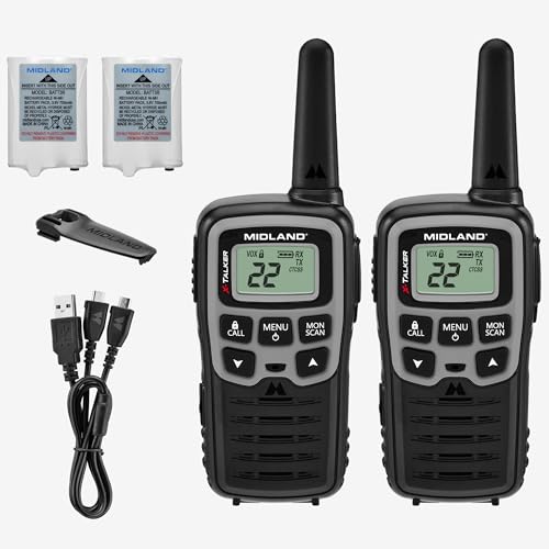 Spotting and Recovery Walkie-Talkie Long Range FRS Two Way Radio for Kids Caravanning with NOAA Weather Alert, 2 Pack U6300
