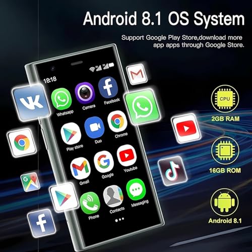 3G Mini Smartphone 3.0 Inch WiFi GPS Quad Core Android 8.1 Cell Phone Dual Sim HD Camera J113