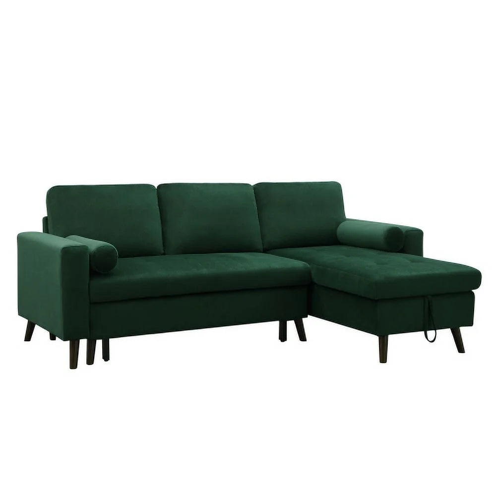 Reversible Pull Out Sleeper Sectional Sofa Bed with Storage Chaise Q784