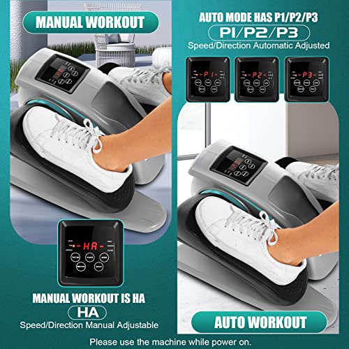 Under Desk Elliptical, Electric Leg Exerciser for Seniors, Portable Seated Foot Pedal with Remote X102