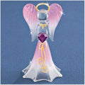 Glass Baron Lavender Angel with Swarovski Crystal Heart Glass Figurine QGM1155