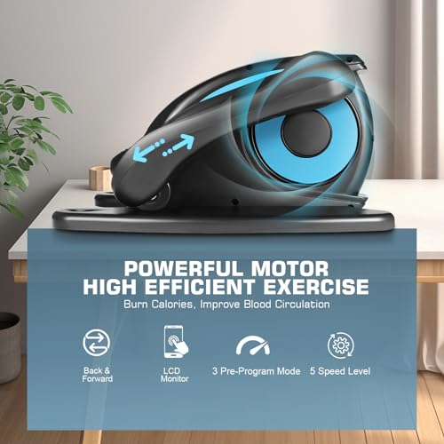 Under Desk Elliptical, Electric Leg Exerciser for Seniors, Portable Seated Foot Pedal with Remote X102