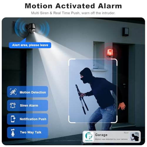 Solar Security Cameras Wireless Outdoor, 2K Pan/Tilt 360° View, AI Motion Detection, Color Night Vision C8536