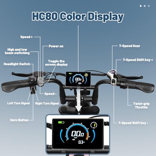 Electric Bike for Adults, 16" Fat Tire, 500W Motor, 20MPH W5814