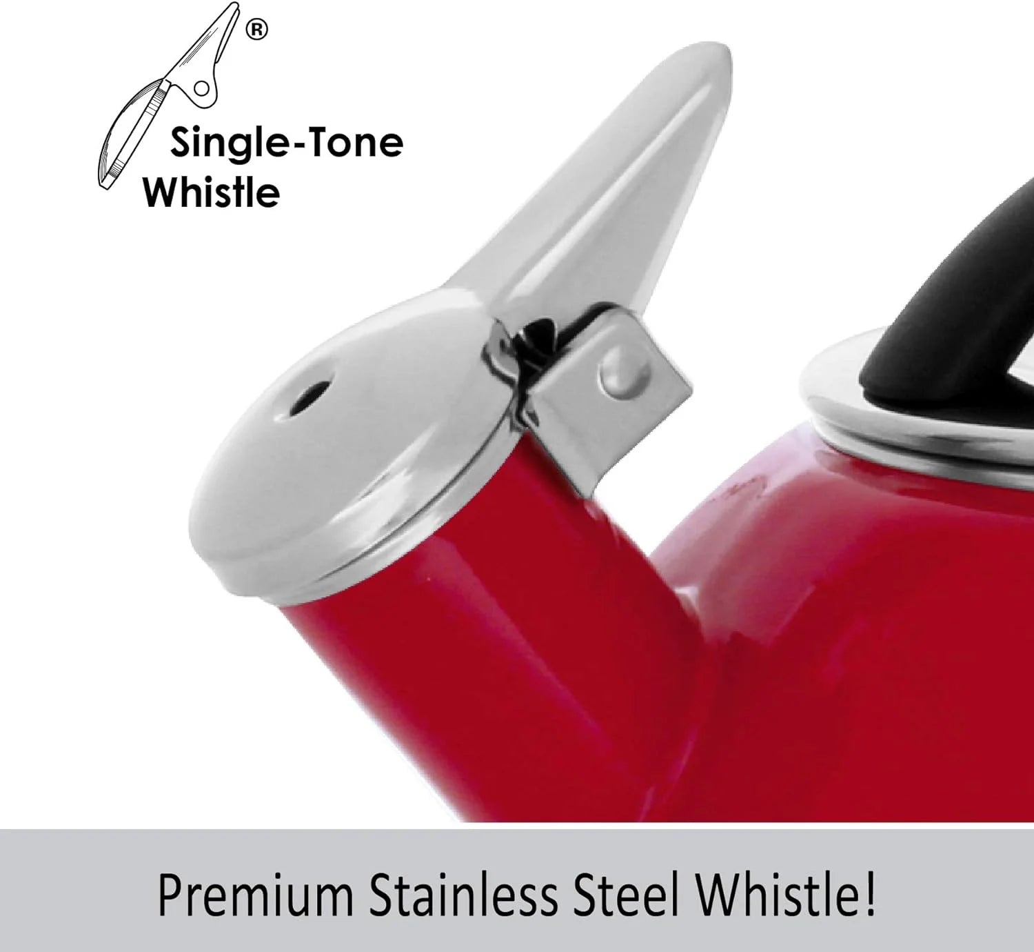 Enamel Steel Whistling Tea Kettle, 2 Quart Q27951
