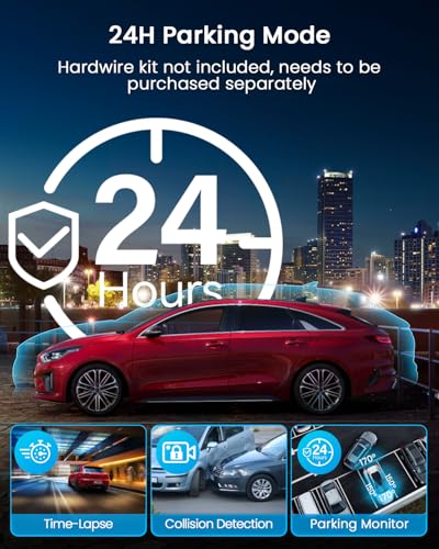 4 Channel Dash Cam 360° View, 1080P Front and Rear Inside, Left Right, Night Vision, 5G WiFi & APP Control S90144