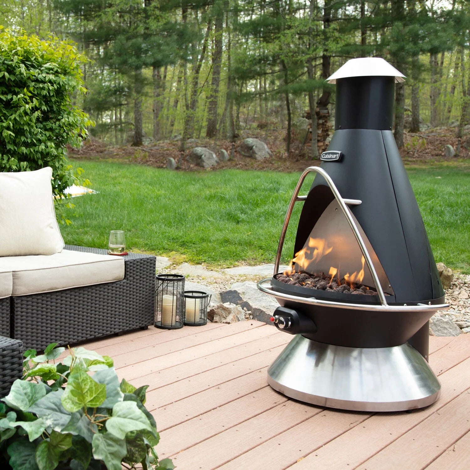 Propane Fire Pit Patio Heater with Tip-Over Safety Switch N55974