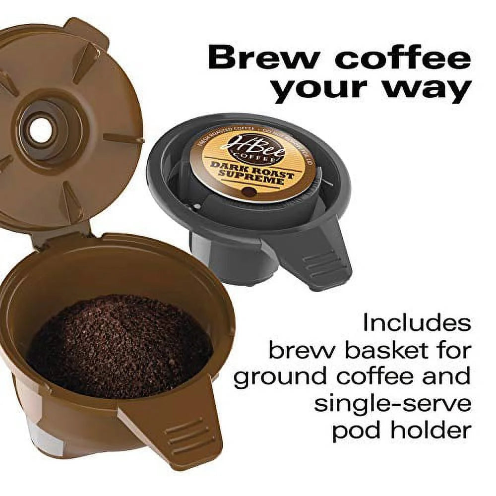 Single-Serve Coffee Maker for Pods or Ground Coffee, Red W5308