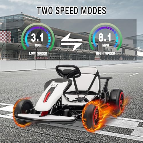 Electric Drift Kart for Kids, 2x200W Motor, 7AH Battery, Ages 6+ S301