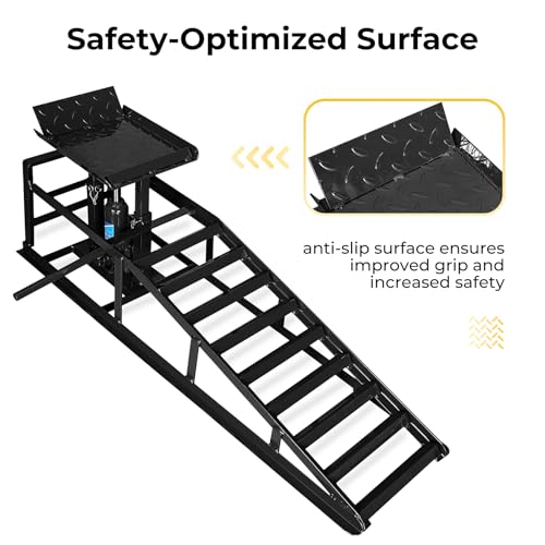 Heavy Duty Steel Hydraulic Car Ramps for Oil Change, 2 Pack I8061