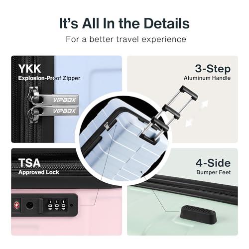 3 Piece Hardside Expandable Luggage Set with TSA Lock Spinner Wheels L24758