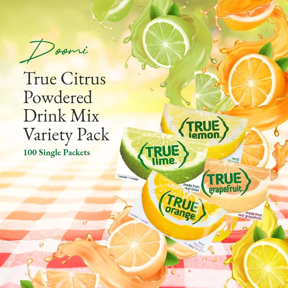 Powdered Drink Mix Variety Pack, Zero Calorie Unsweetened Water Flavoring, 100 Pack R82887