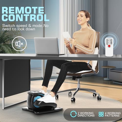 Under Desk Elliptical, Electric Leg Exerciser for Seniors, Portable Seated Foot Pedal with Remote X102