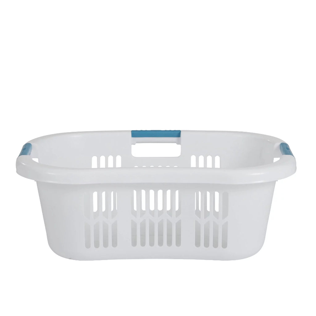Large Portable Plastic Laundry Basket, White Q207312