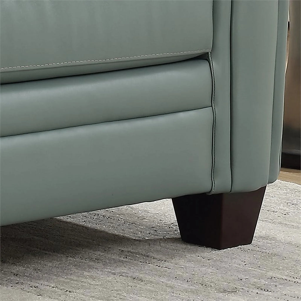 Spa Green Tufted Leather Sofa A958
