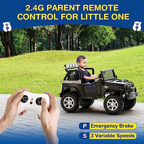 12V Kids Electric Ride On Car with Remote Control, Bluetooth Speaker, LED Lights Z308