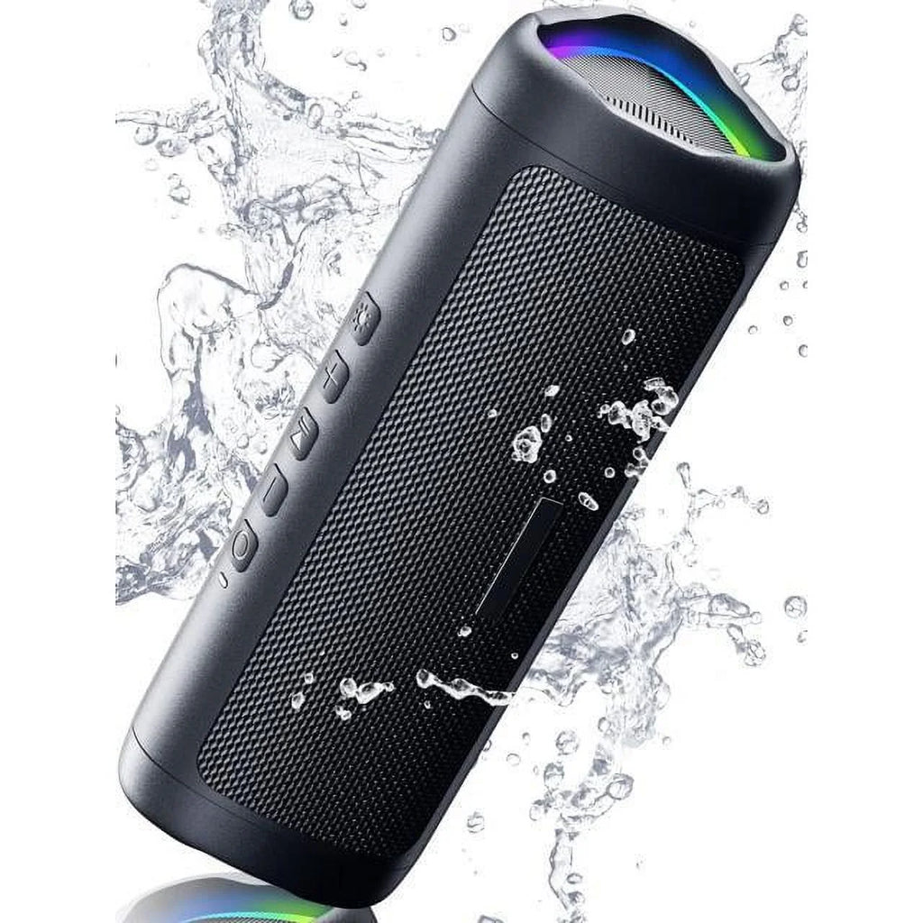 Bluetooth Speaker with HD Sound, Portable Wireless, IPX5 Waterproof, Up to 24H Playtime, TWS Pairing, BT5.3, for Home/Party/Outdoor/Beach, Electronic Gadgets, Birthday Gift (Black)