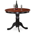 East West Furniture ANT-BLK-TP Round Antique Table, Black & Cherry - 36 in.