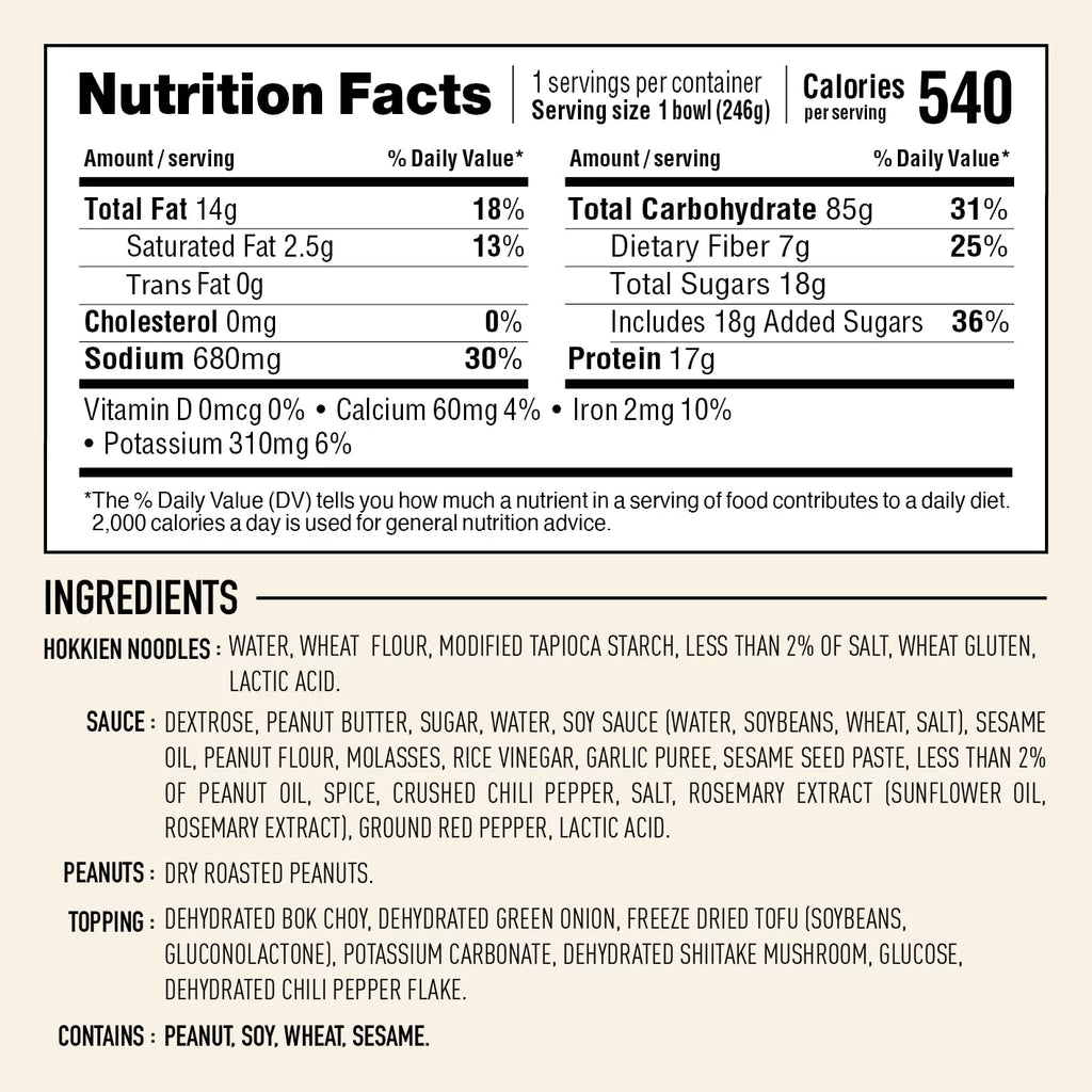 Peanut Sesame Noodle Bowl, Vegan, 8.7 oz (Pack of 6) B283676