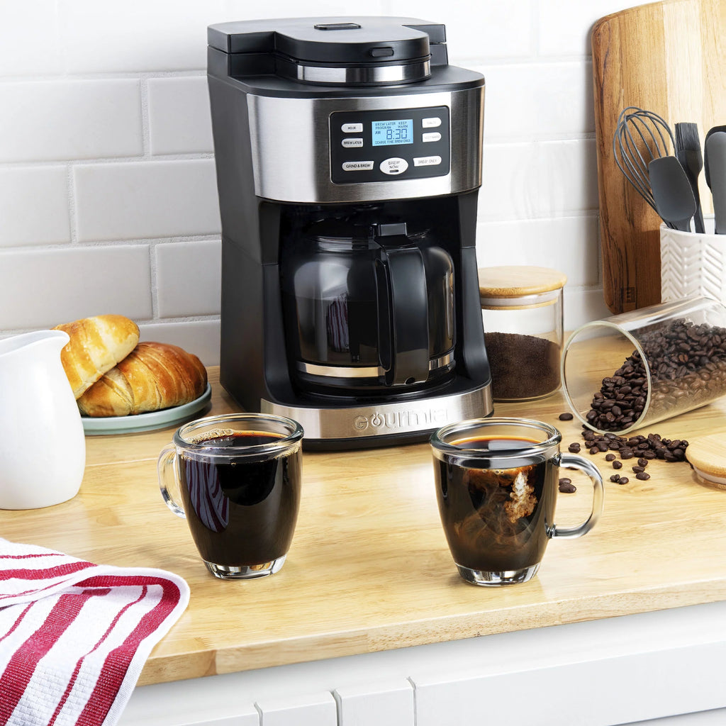 12-Cup Coffee Maker with Integrated Grinder, Black L858