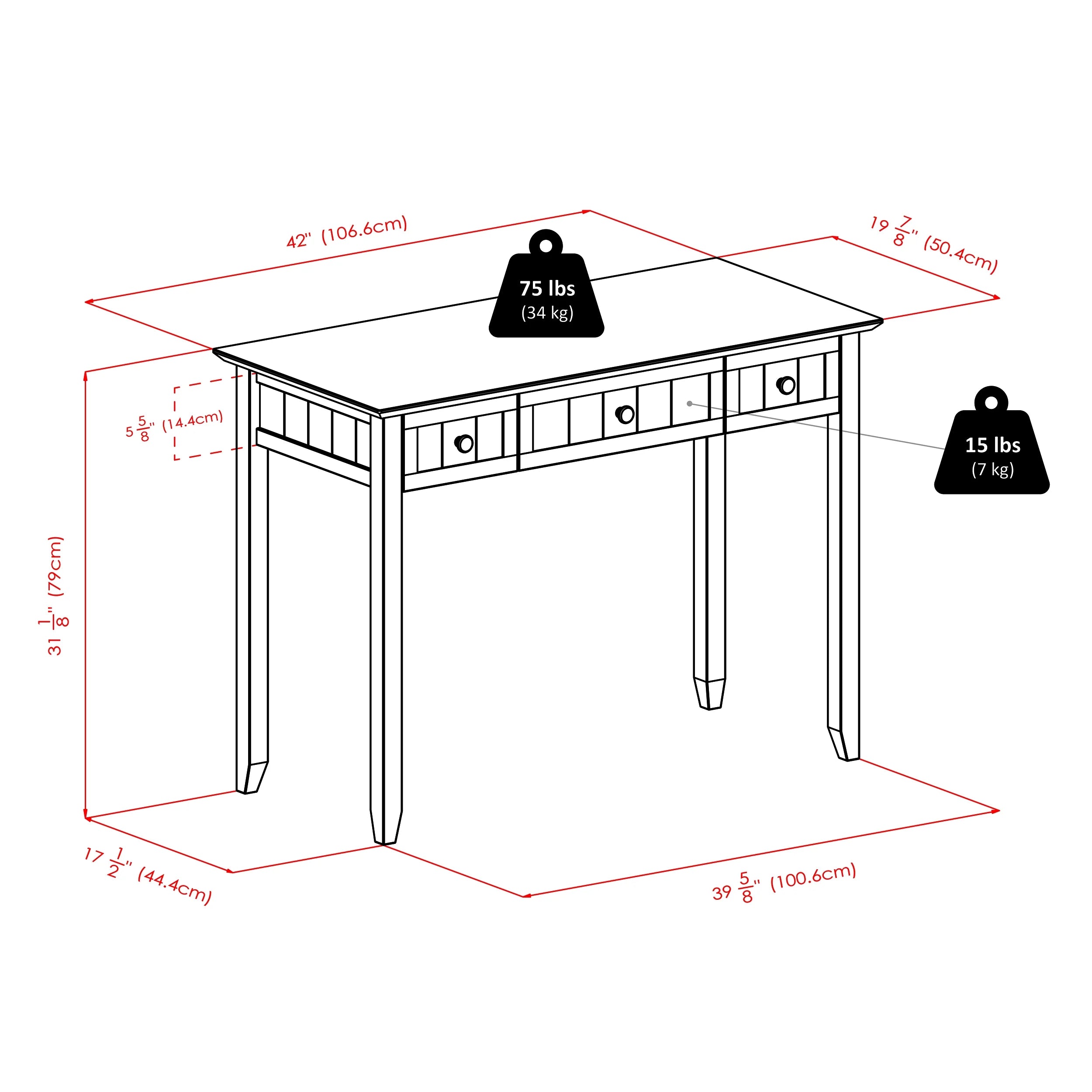 Traditional Writing Desk, Coffee Finish H68946