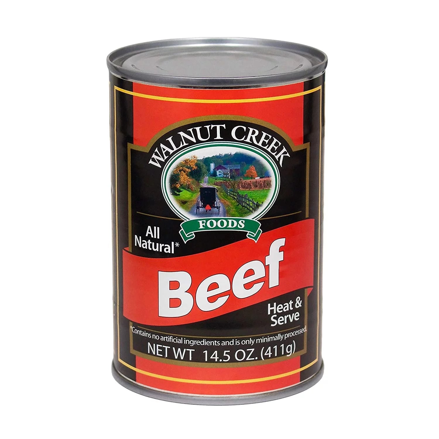 AmishTastes Walnut Creek Canned Beef Chunks, All Natural, Heat & Serve, 14.5 Oz. Pack of 6