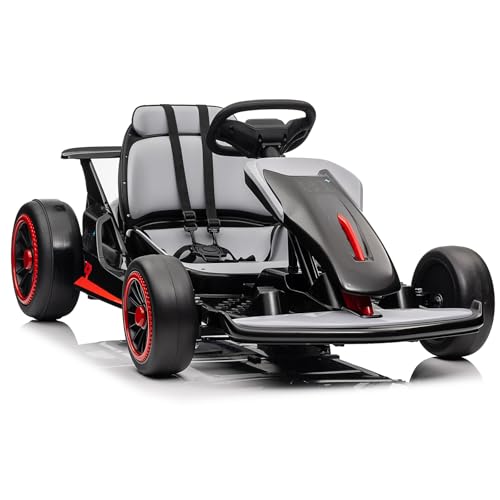 Kids Go Kart, 24V Electric Drift Car, 2-Speed Ride On Toy for Boys Girls 6+ V958