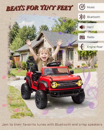 24V Ride on Car for Big Kids, 2 Seater with Remote Control, 4-Wheeler Suspension, 3 Speeds, LED Lights D981