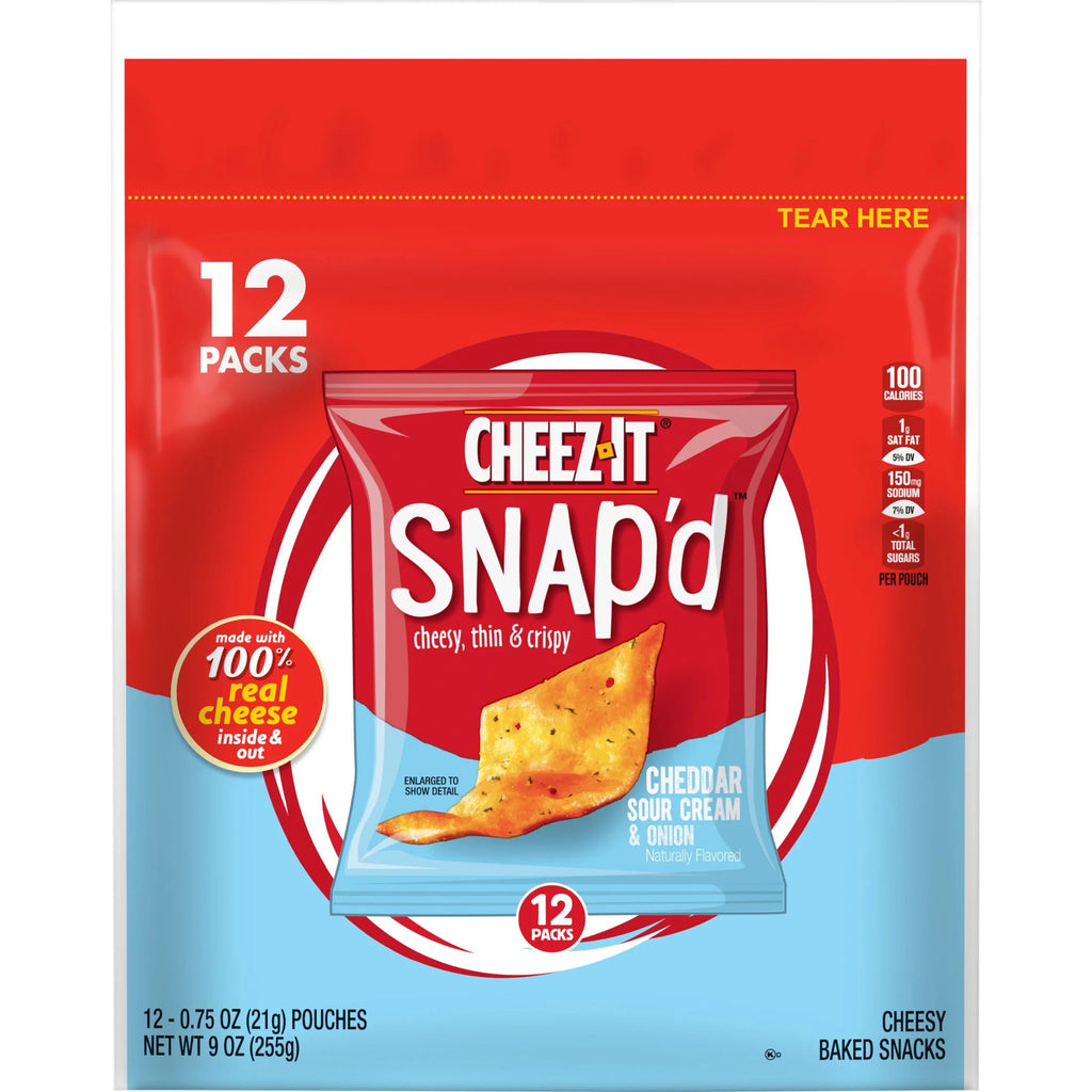 Cheddar Sour Cream Onion Cheese Cracker Chips, 9 oz, 12 Count R2024