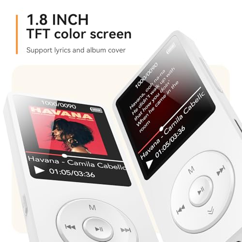 MP3 Player with Bluetooth 5.3, 1.8 Inch Screen, FM Radio, Voice Recorder O744186