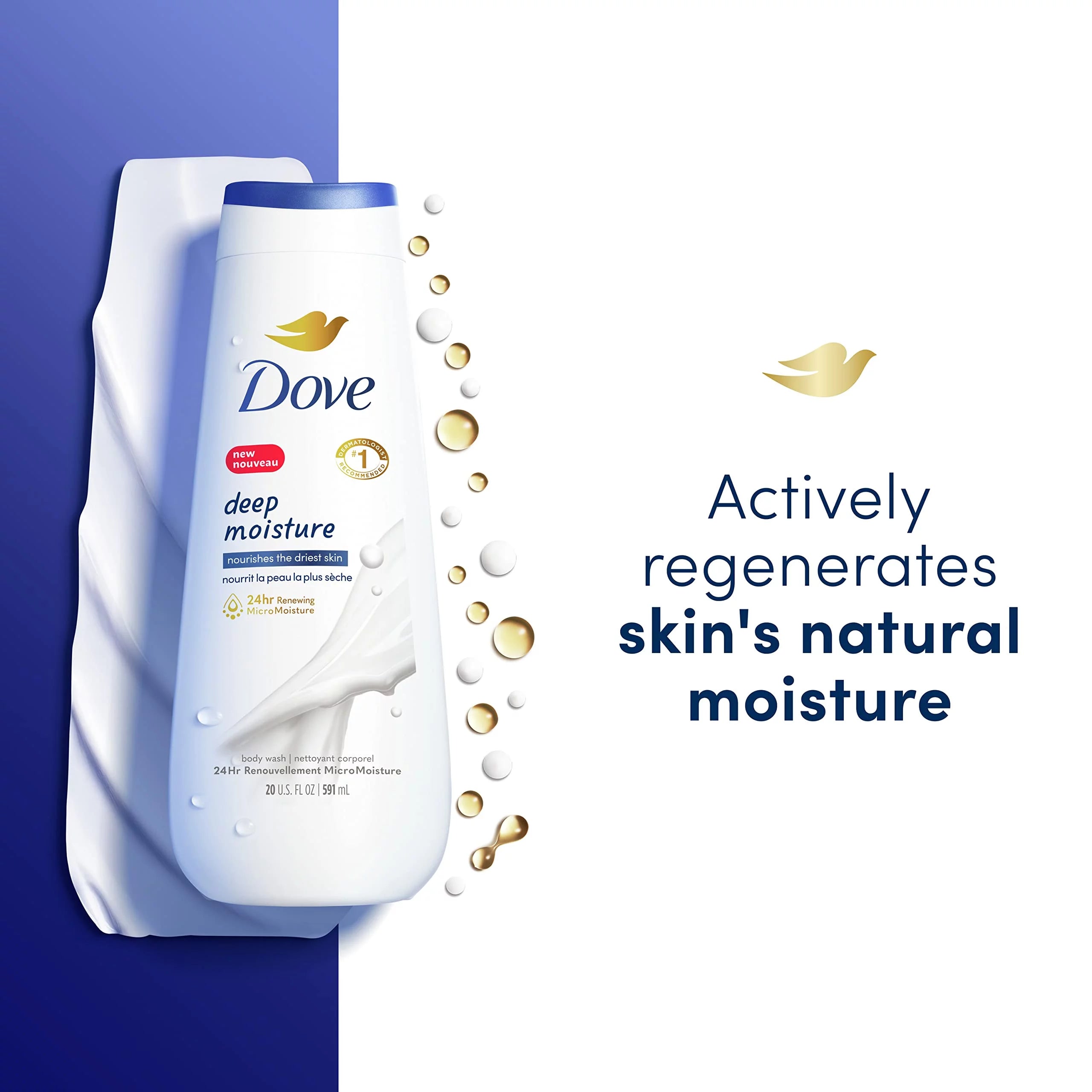 Body Wash Deep Moisture 4 Count for Dry Skin, 20 Oz W787783