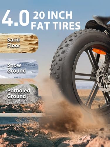 Electric Bike for Adult, 1500W Brushless Motor, 30 MPH Fat Tire, 20" Dual Suspension K344
