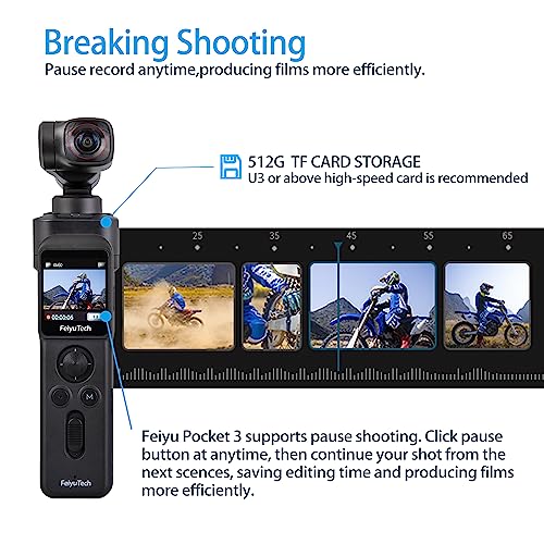 Camera with 3-Axis Gimbal, Magnetic Mount, Detachable Design for Travel Vlog F492