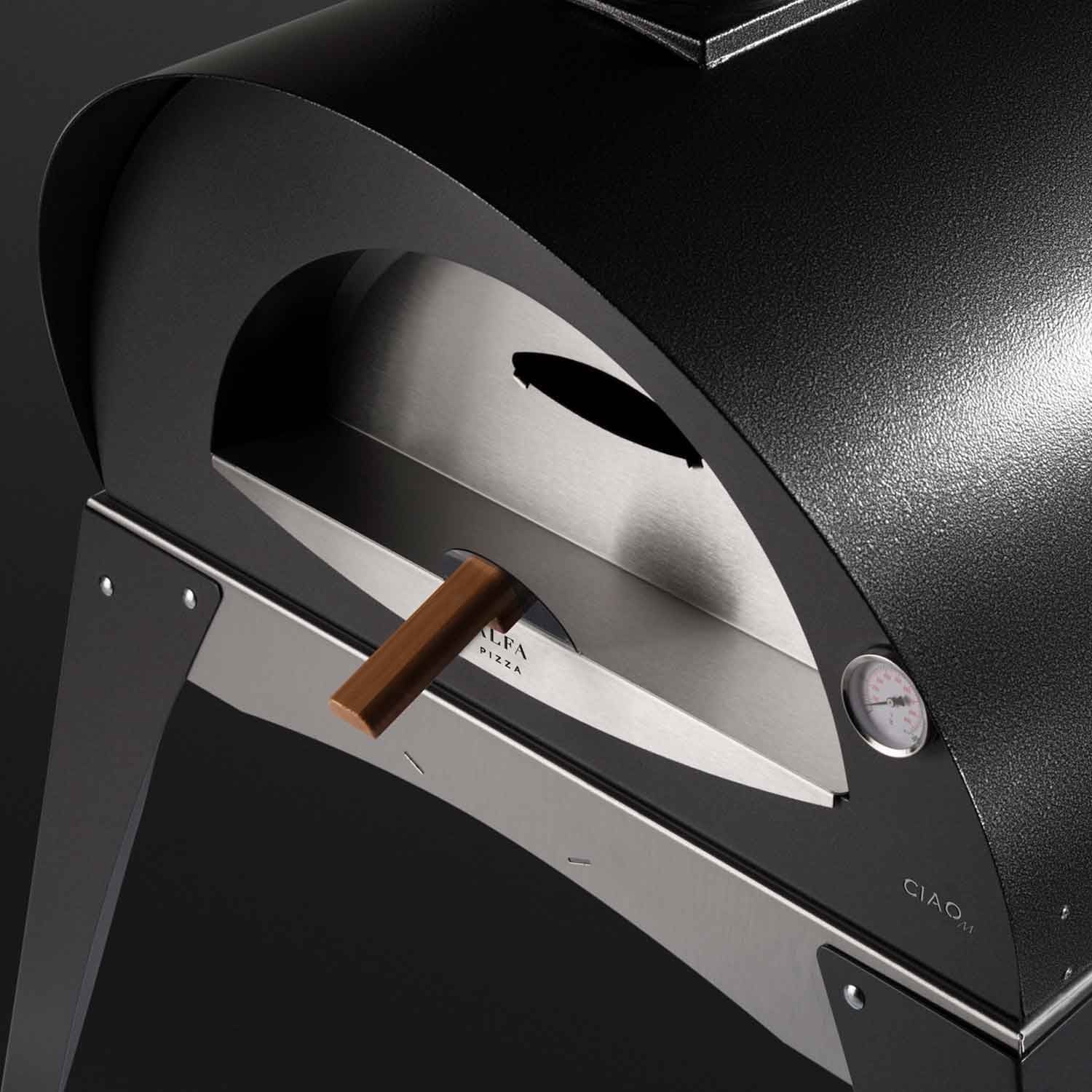 27" Wood Fired Pizza Oven on Base, Silver Gray Z383431