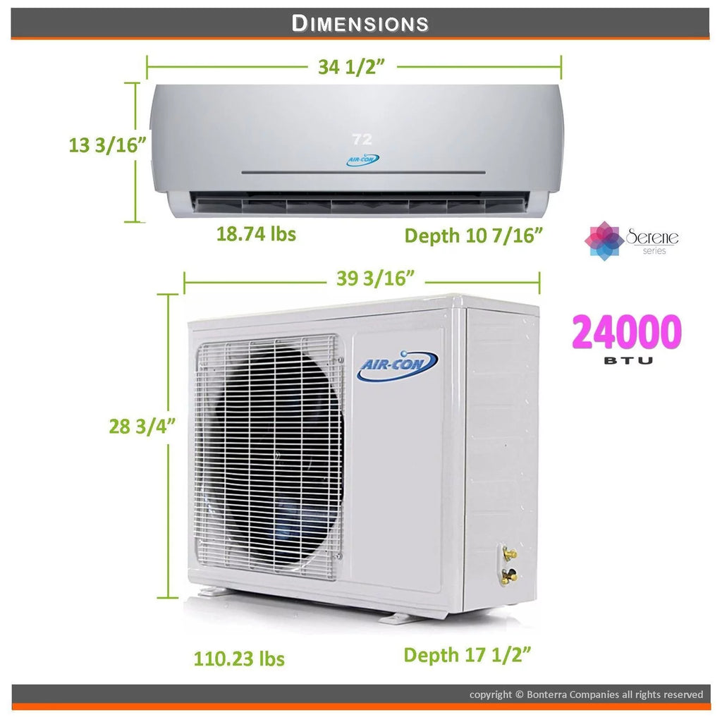 Mini Split Air Conditioner Heat Pump Ductless 24000 BTU Q4838