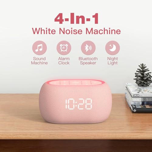 White Noise Sound Machine Alarm Clock with Bluetooth Speaker G270