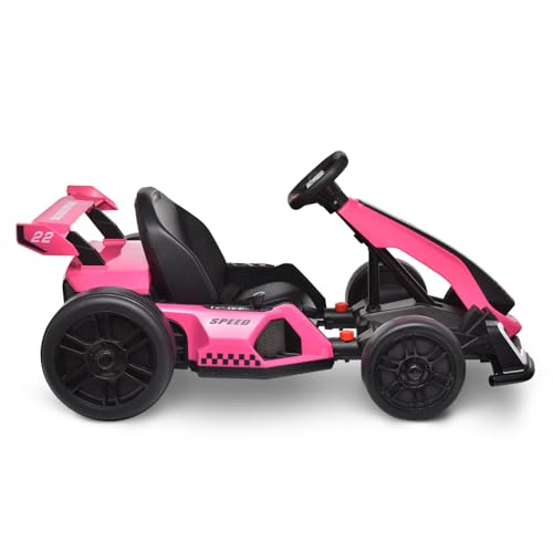 24V Kids Go Kart 300W Electric Drift Kart Outdoor Race Toy with 2X150W Motor, 7AH Battery K12878