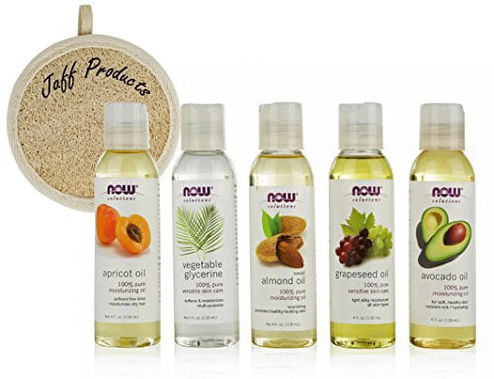 Carrier Oil Gift Set - Almond, Grapeseed, Avocado, Apricot & Vegetable Glycerine, 4 Oz Each V502219