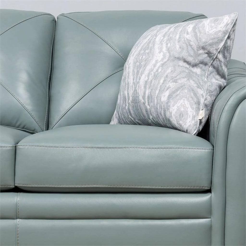 Spa Green Tufted Leather Sofa A958