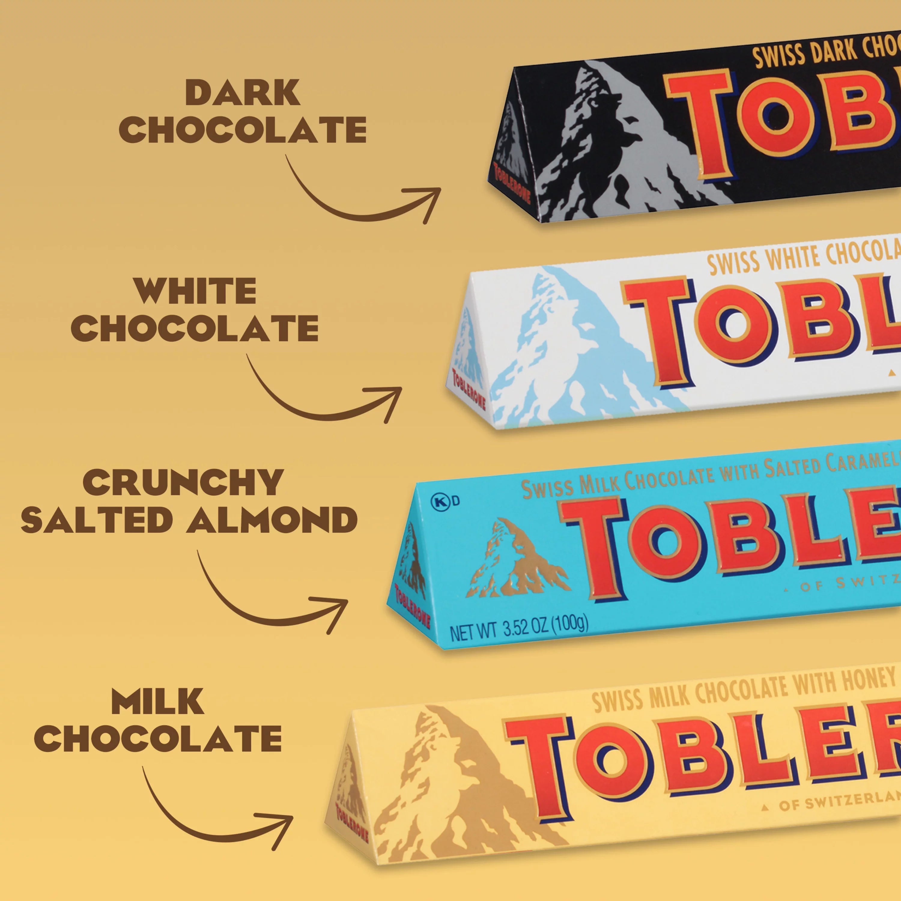 Swiss Chocolate Variety Pack, Milk, Dark & White Chocolate, 12 Bars Y7128