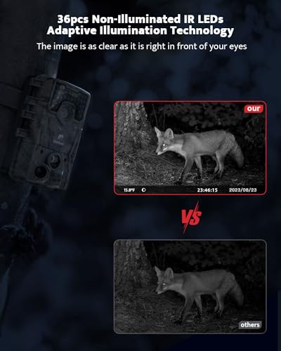 4K 36MP Trail Camera with Night Vision, Motion Activated, Waterproof IP66 F21960