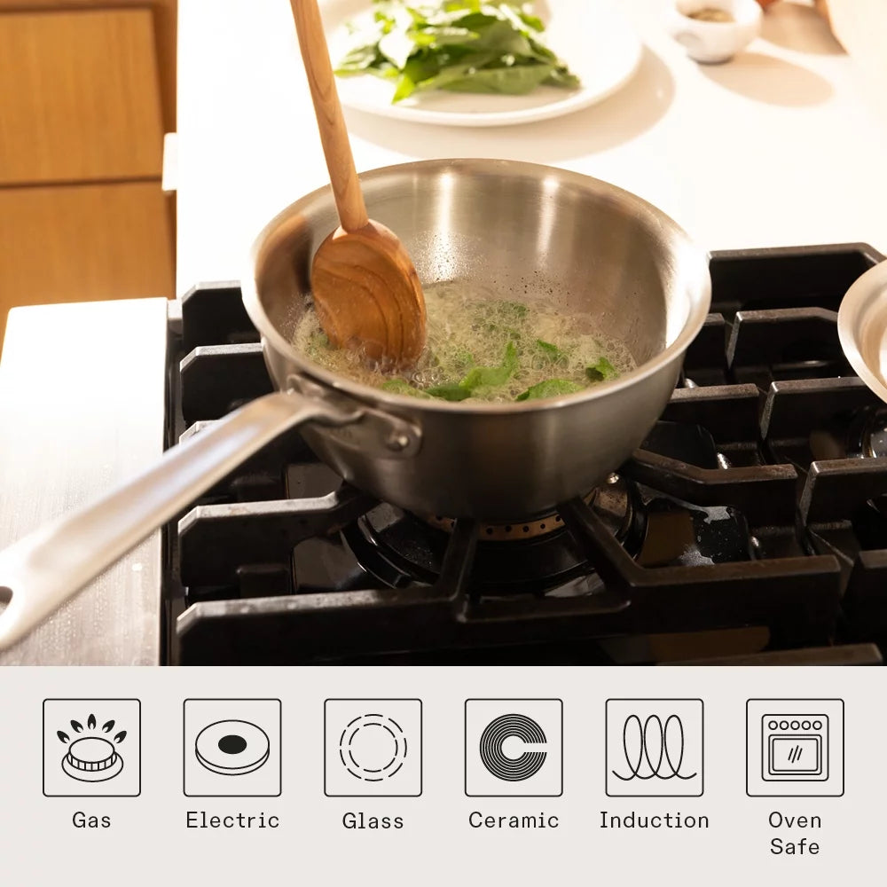 2 Quart Stainless Steel Saucier Pan E584