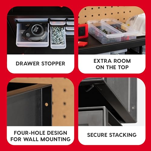Screw Tool Organizer Small Parts Cabinet Chest, 44-Drawer Hardware Storage, Black S931