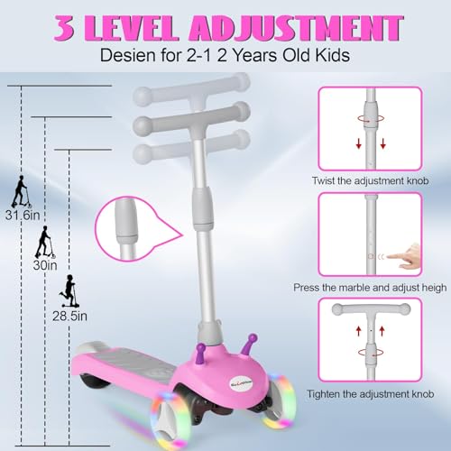Electric Scooter for Kids Ages 3-8, 3 Wheel, Adjustable Height K687297