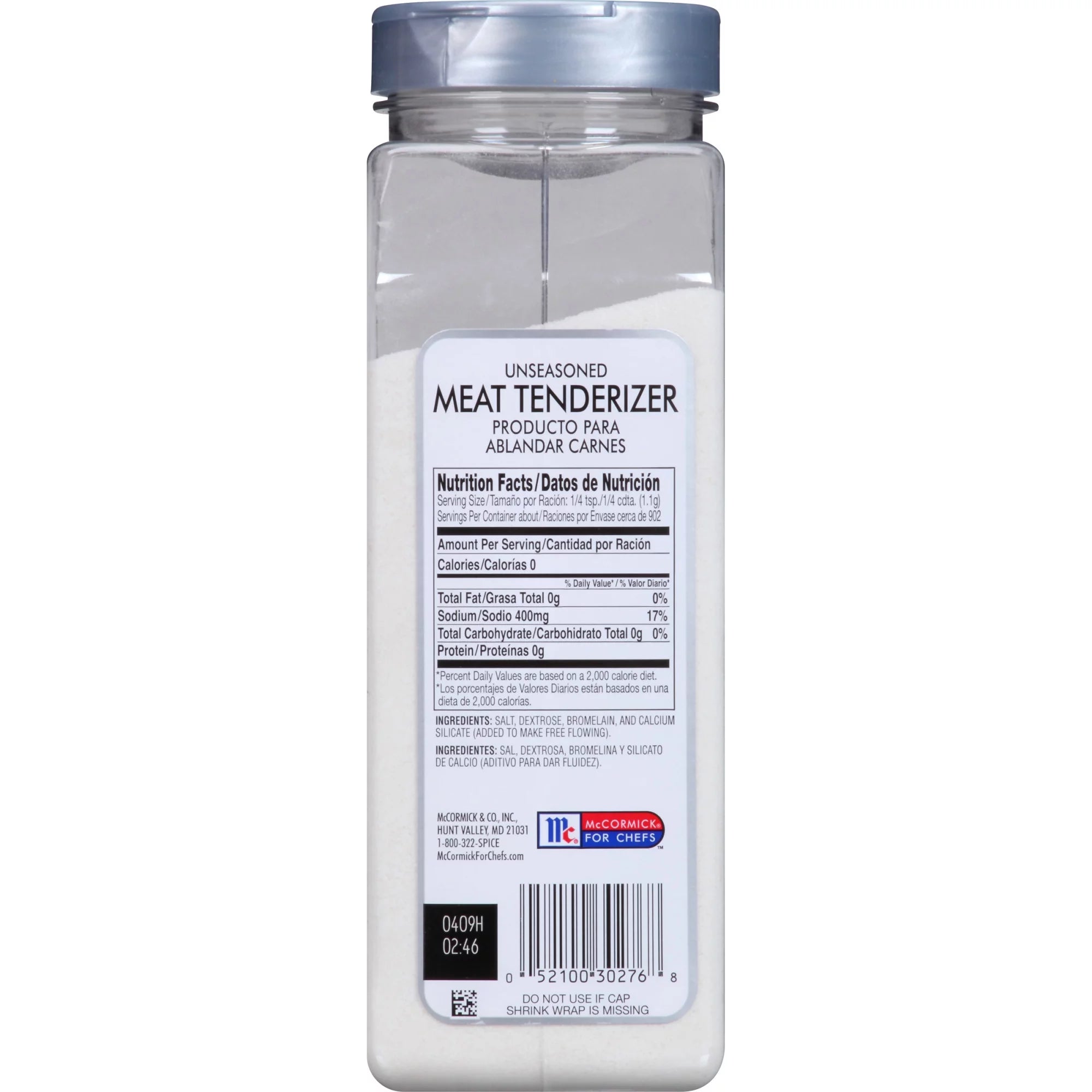 Kosher Unseasoned Meat Tenderizer, 35 oz Bottle Z1394