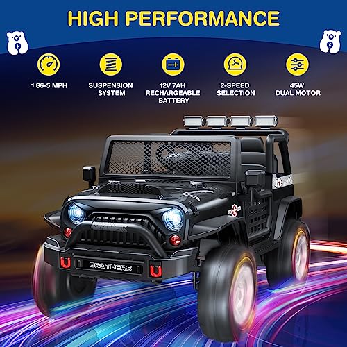 12V Kids Electric Ride On Car with Remote Control, Bluetooth Speaker, LED Lights Z308