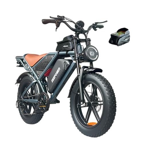 Electric Bike for Adult,1500W Peak Brushless Motor 30 MPH Fat Tire E Bike with 624-2880Wh Removable Battery 20" Electric Dirt Bike with Dual Suspension and 7-Speed