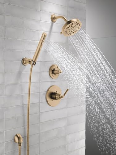 3-Setting Gold Shower System with Handheld Spray and Valve Kit W14555
